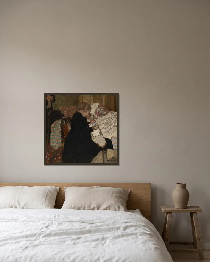 La Grand-mère av Édouard Vuillard inramad på en vägg