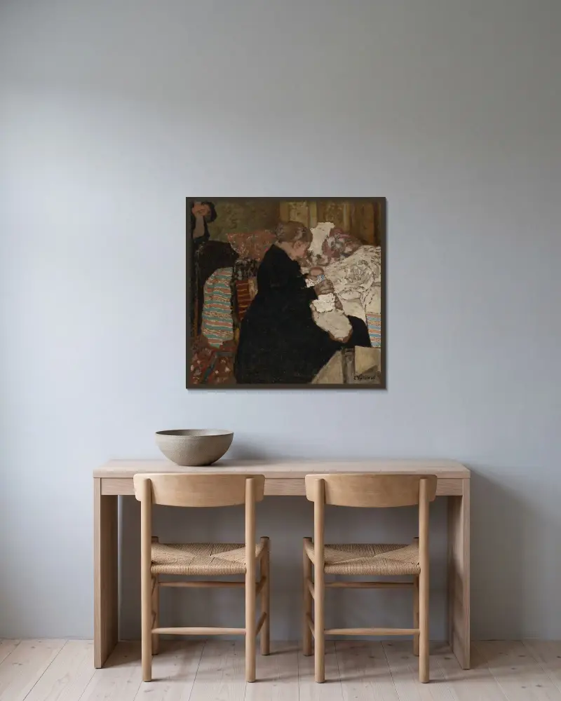 La Grand-mère av Édouard Vuillard inramad på en vägg