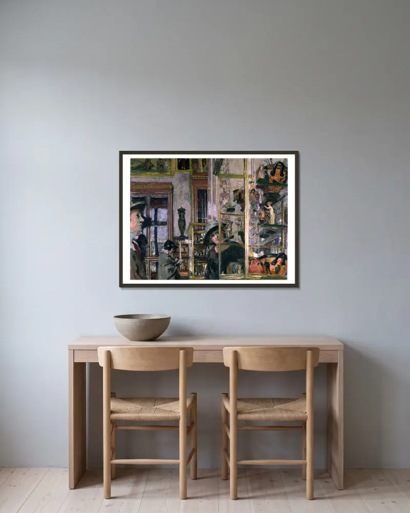 Der Saal Clarac von Édouard Vuillard gerahmt an einer Wand