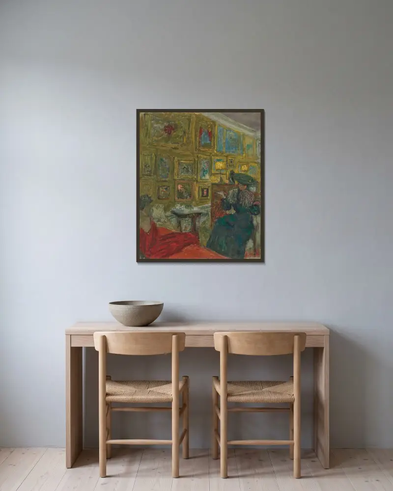 Die Besucherin von Édouard Vuillard gerahmt an einer Wand
