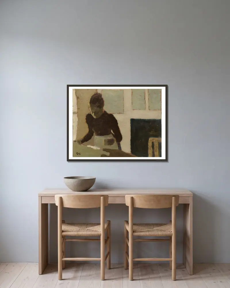 Laundress av Édouard Vuillard inramad på en vägg