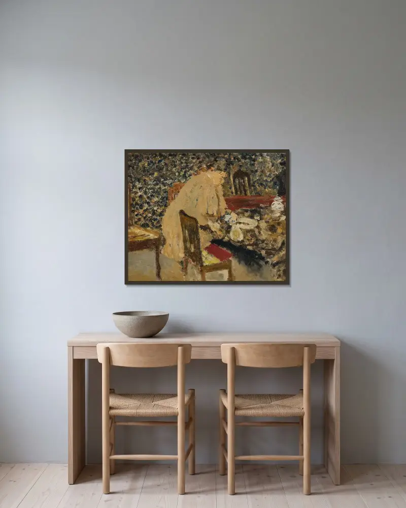 Le Déjeuner av Édouard Vuillard inramad på en vägg