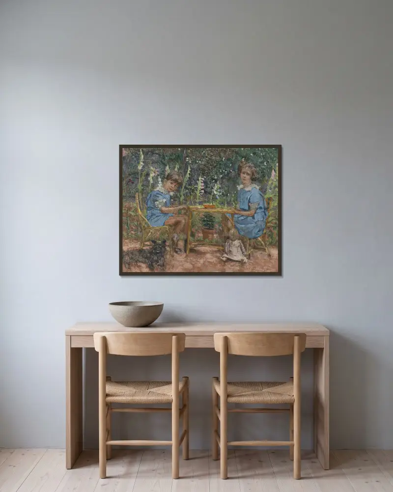 Barnen Bassiano av Édouard Vuillard inramad på en vägg