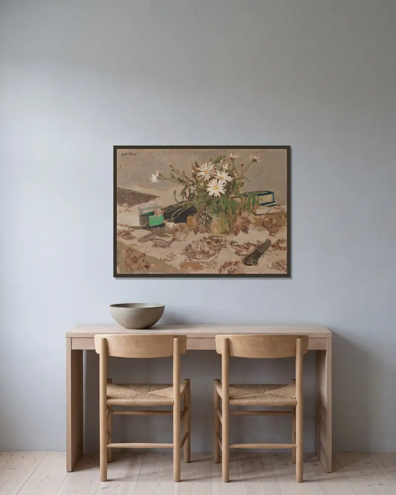 Les Marguerites av Édouard Vuillard inramad på en vägg