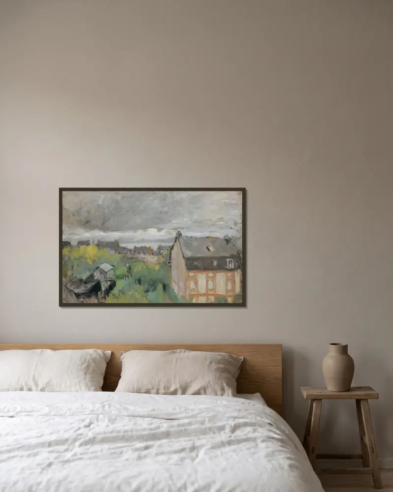 De lilafärgade taken av Édouard Vuillard inramad på en vägg