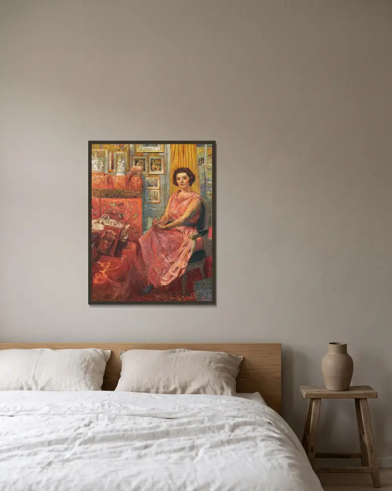 Madame Reine Bénard av Édouard Vuillard inramad på en vägg