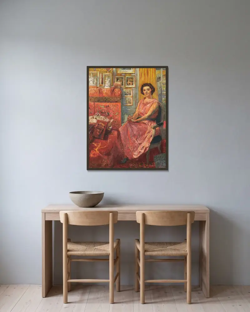 Madame Reine Bénard av Édouard Vuillard inramad på en vägg