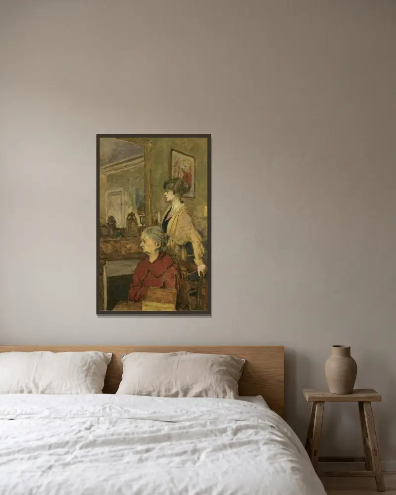 Madame Vuillard und Annette, Rue de Calais von Édouard Vuillard gerahmt an einer Wand