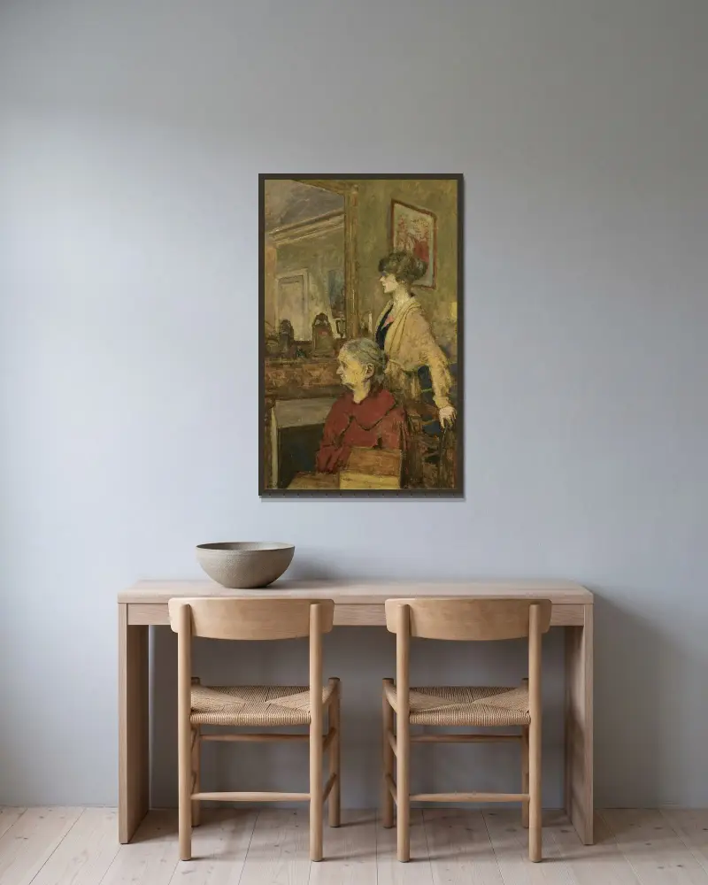 Madame Vuillard und Annette, Rue de Calais von Édouard Vuillard gerahmt an einer Wand