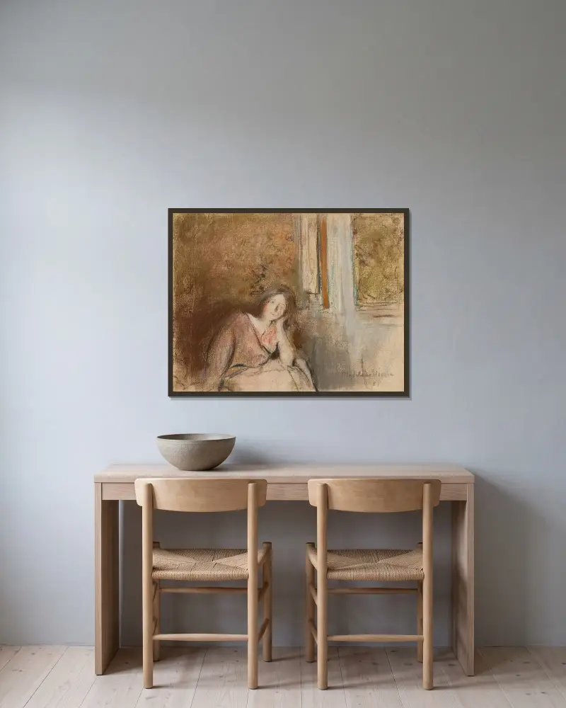 Madeleine Sidonie av Édouard Vuillard inramad på en vägg