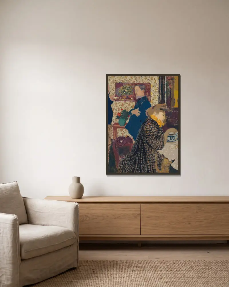 Misia och Vallotton i Villeneuve av Édouard Vuillard inramad på en vägg