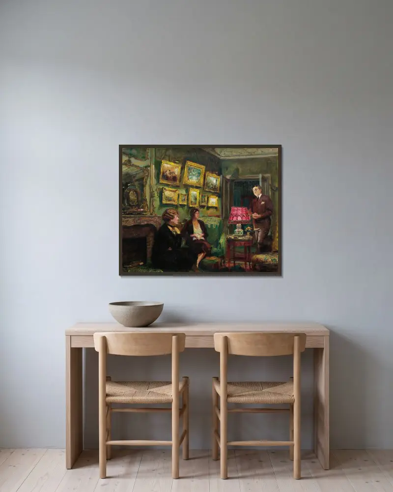 Fru Gillou hemma (Den perfekta harmonin) av Édouard Vuillard inramad på en vägg