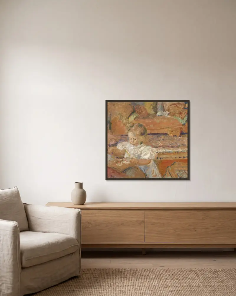 Portrait de Stéphane Desmarais av Édouard Vuillard inramad på en vägg