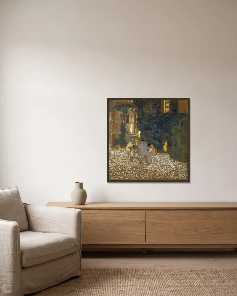 Mahlzeit im Garten von Édouard Vuillard gerahmt an einer Wand