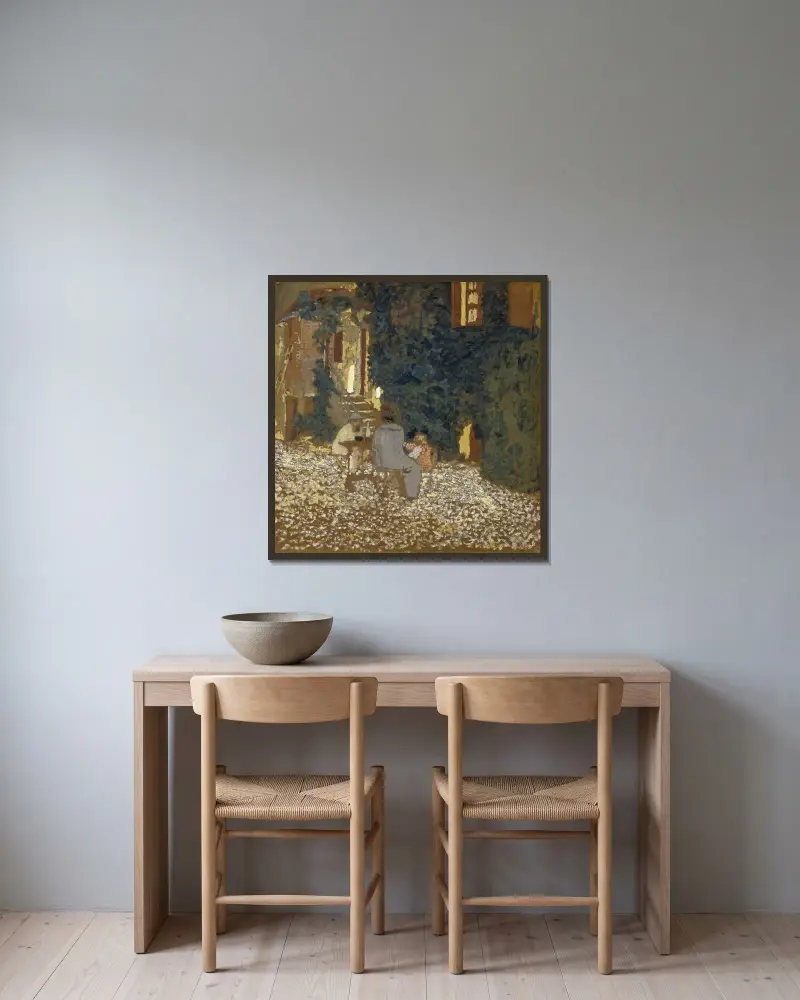 Mahlzeit im Garten von Édouard Vuillard gerahmt an einer Wand