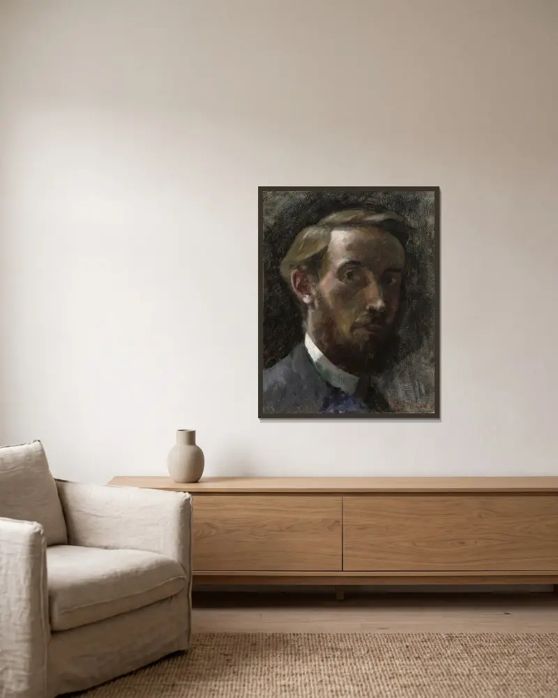 Self-Portrait, Aged 21 av Édouard Vuillard inramad på en vägg