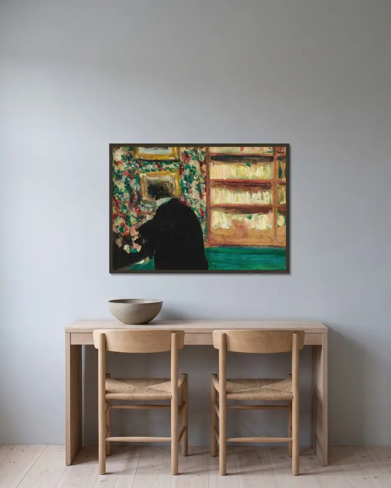 Thadée Natanson i sitt kontor på La Revue Blanche av Édouard Vuillard inramad på en vägg
