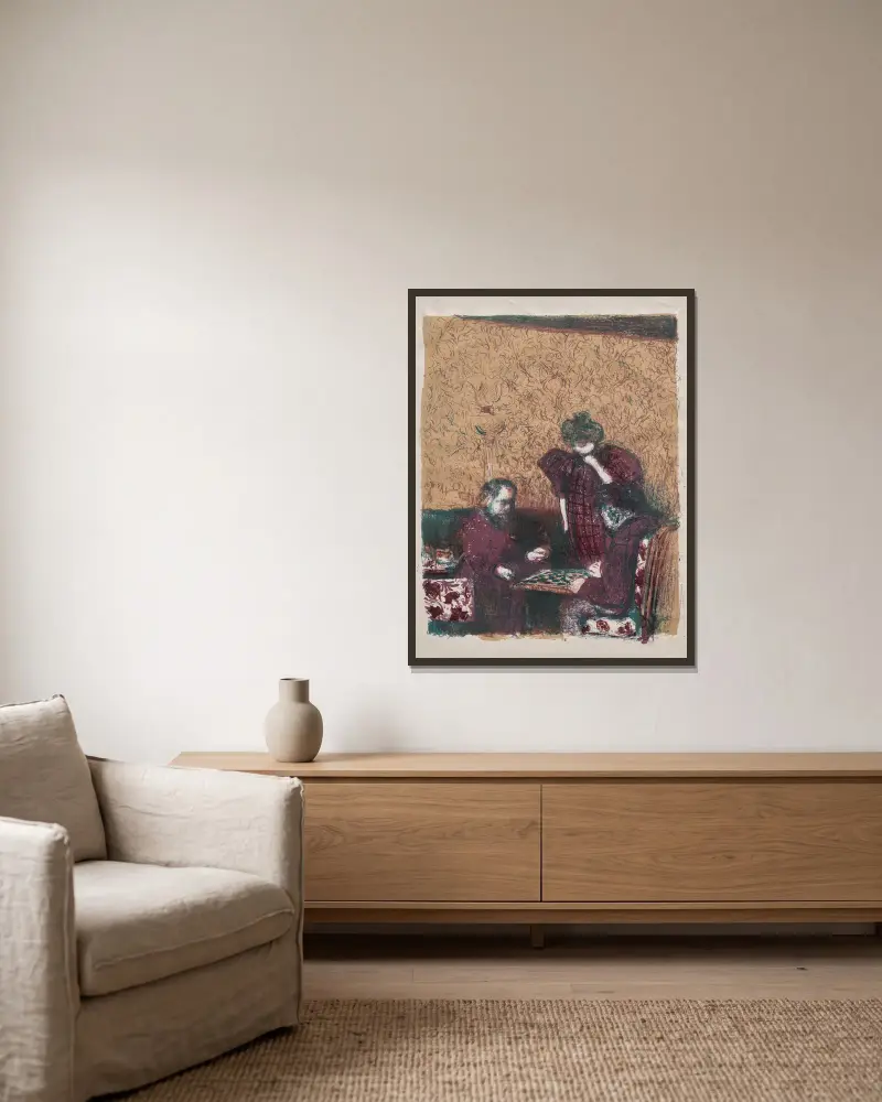 Die Partie Dame von Édouard Vuillard gerahmt an einer Wand