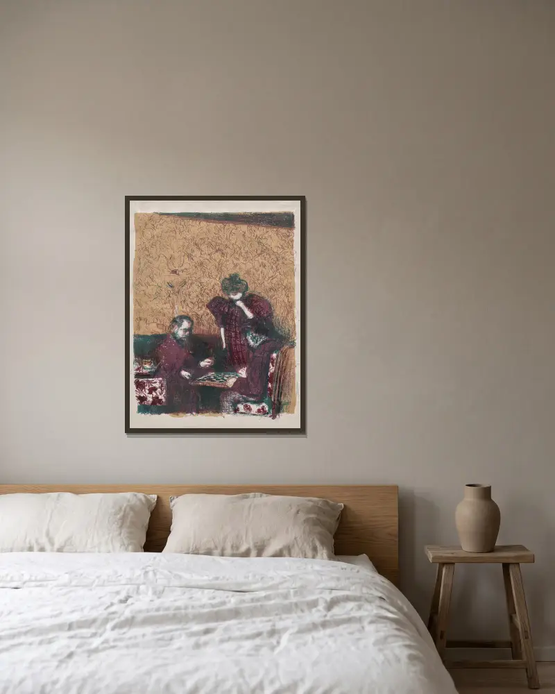 Die Partie Dame von Édouard Vuillard gerahmt an einer Wand