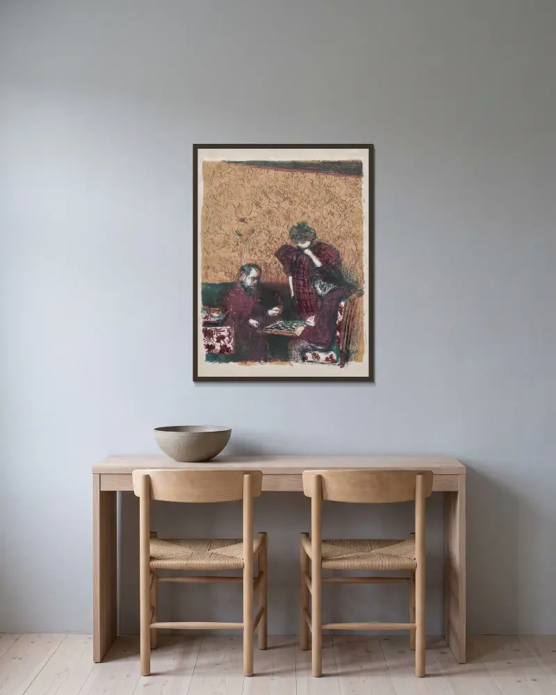 Die Partie Dame von Édouard Vuillard gerahmt an einer Wand