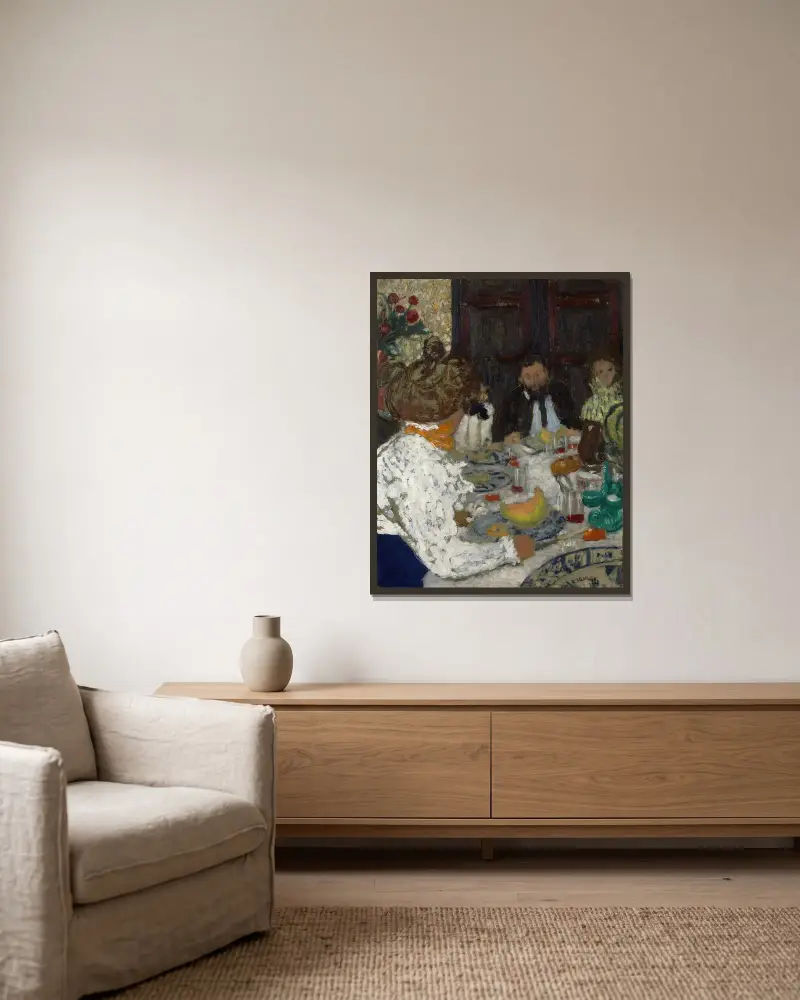 The Luncheon av Édouard Vuillard inramad på en vägg