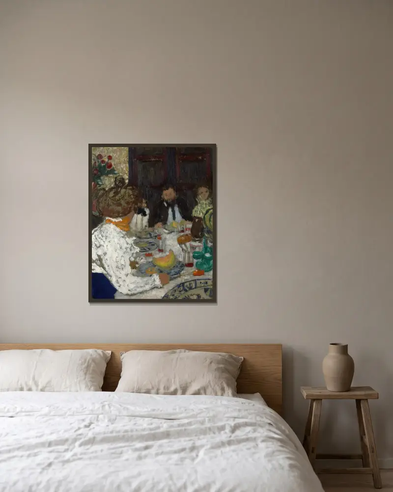 The Luncheon av Édouard Vuillard inramad på en vägg