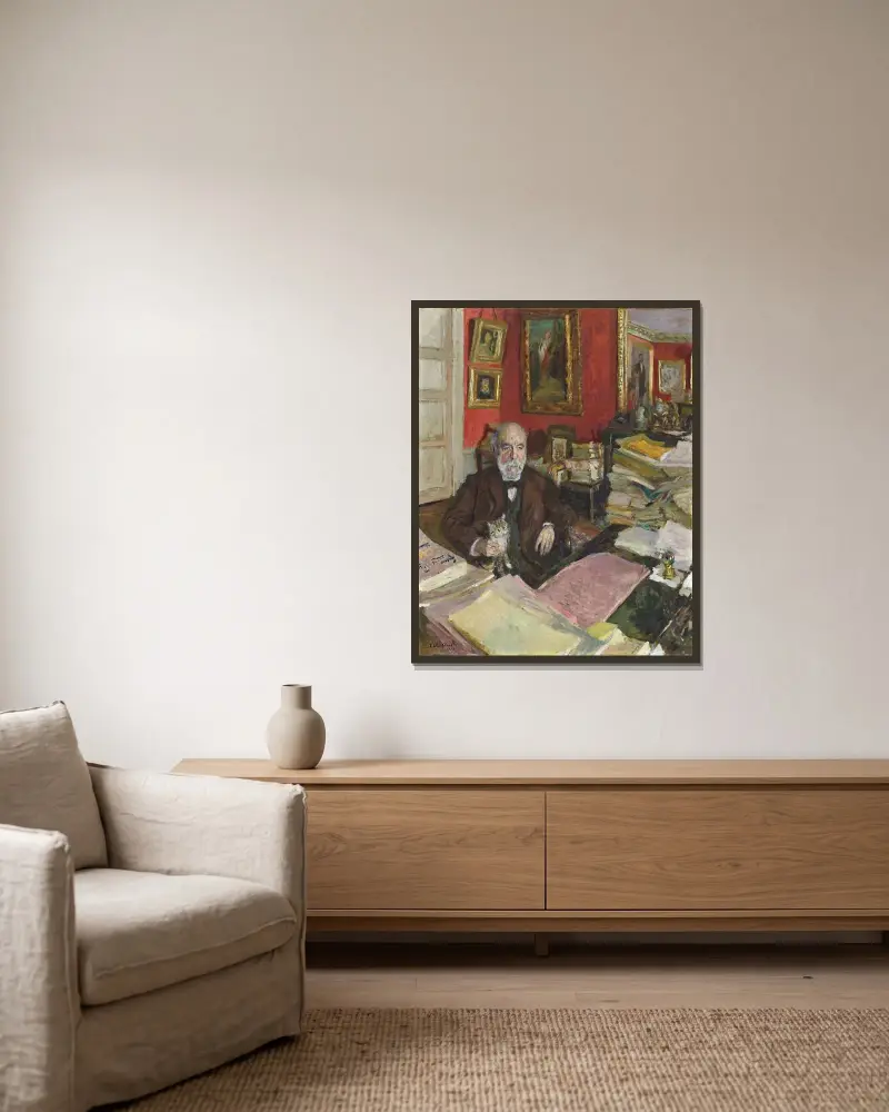 Théodore Duret av Édouard Vuillard inramad på en vägg