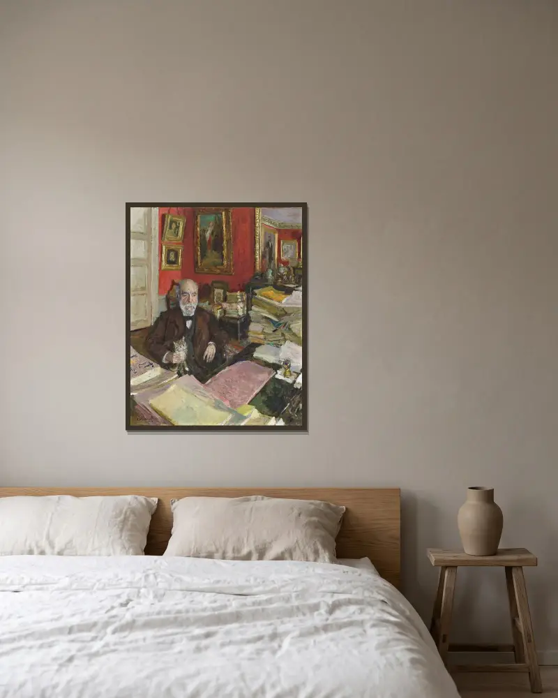 Théodore Duret av Édouard Vuillard inramad på en vägg