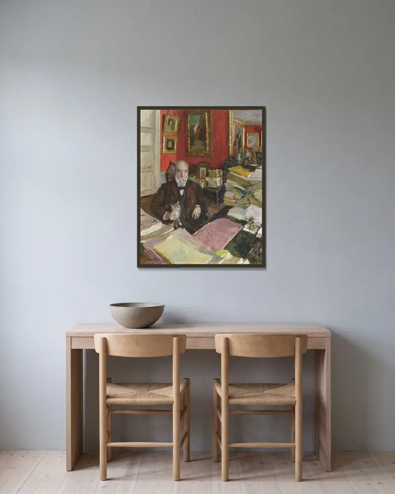 Théodore Duret av Édouard Vuillard inramad på en vägg