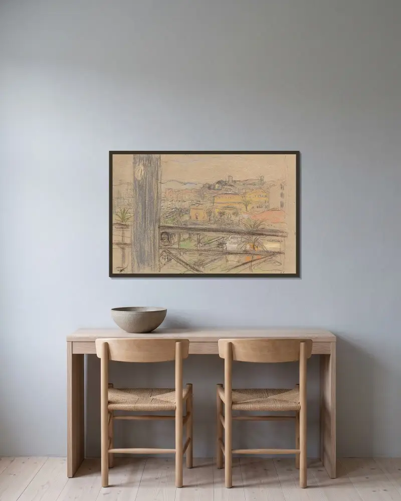 Utsikt över Suquet av Édouard Vuillard inramad på en vägg