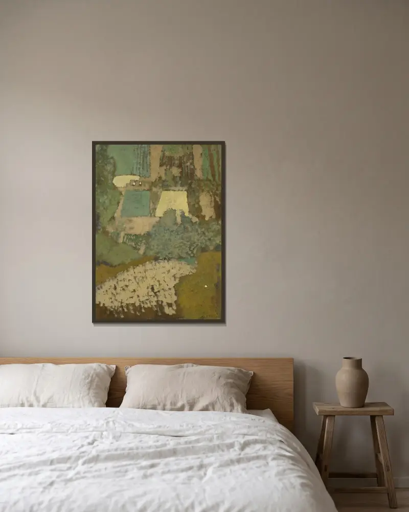 Blick über den Hügel von Édouard Vuillard gerahmt an einer Wand