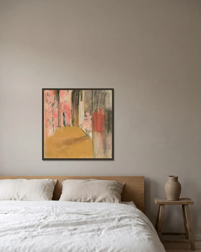 Yvonne Printemps i L'Illusionniste (studie) av Édouard Vuillard inramad på en vägg