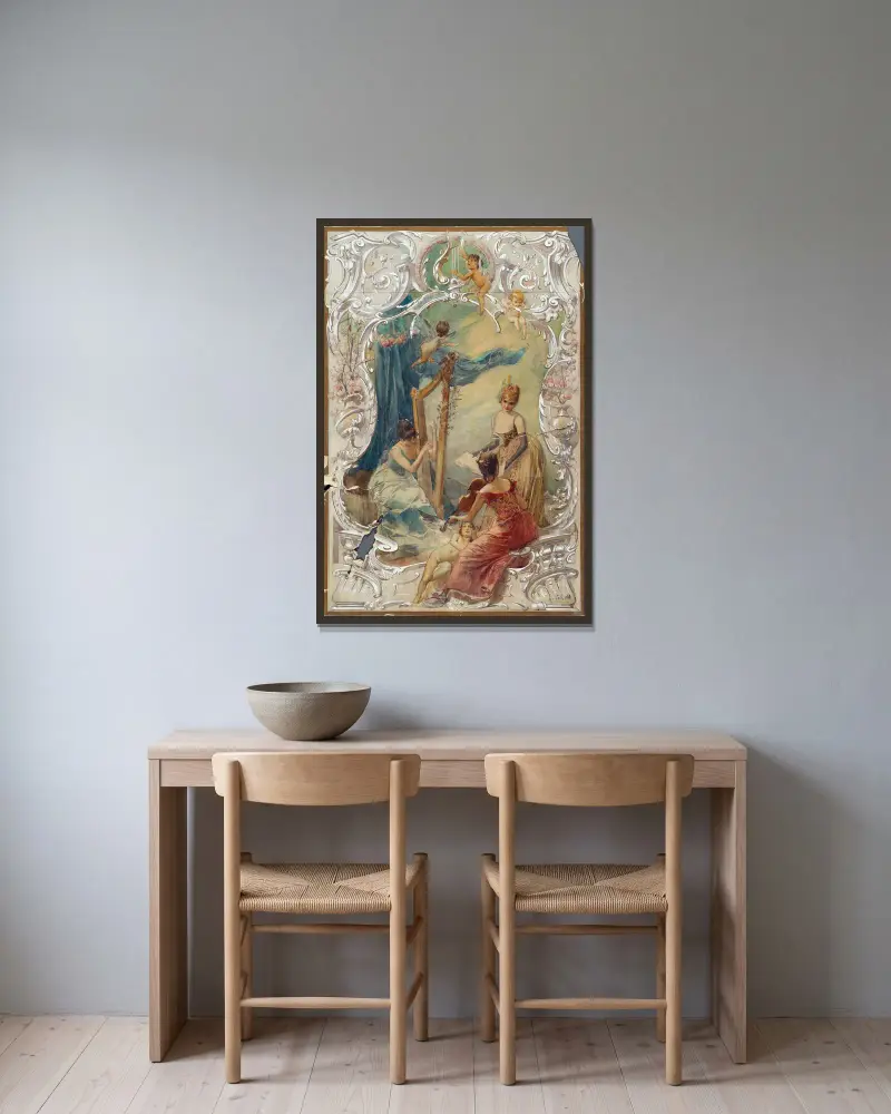 Gesang av Eduard Veith inramad på en vägg