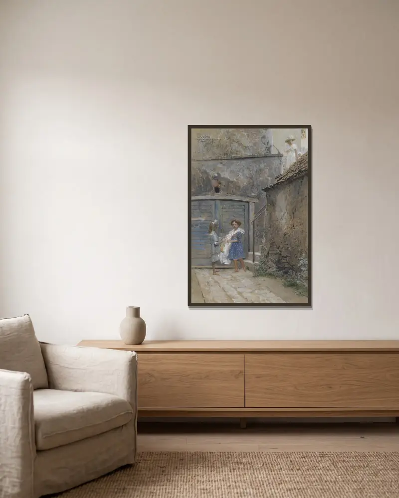 Kahlenbergerdorf von Eduard Veith gerahmt an einer Wand