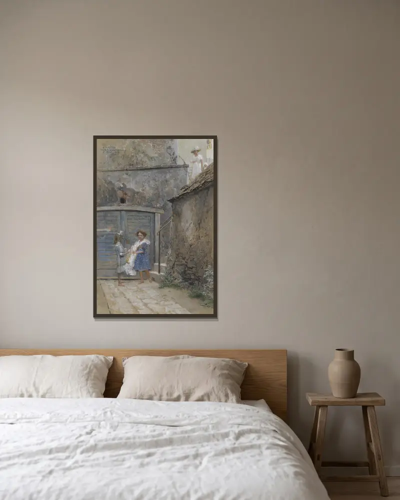 Kahlenbergerdorf von Eduard Veith gerahmt an einer Wand