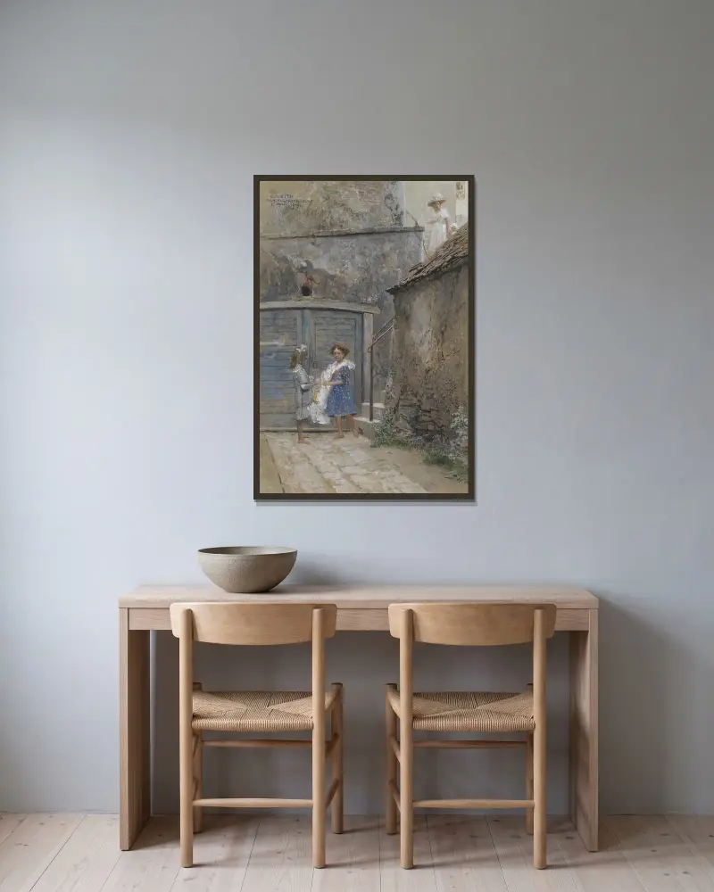 Kahlenbergerdorf von Eduard Veith gerahmt an einer Wand