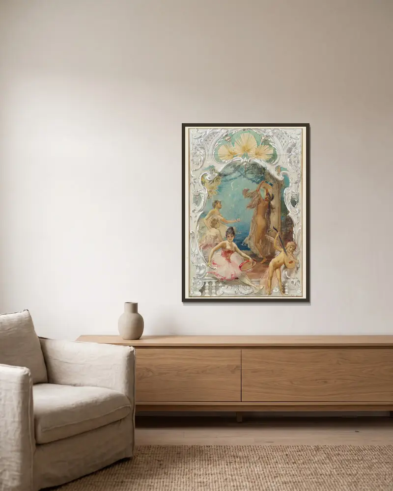 Tanz von Eduard Veith gerahmt an einer Wand