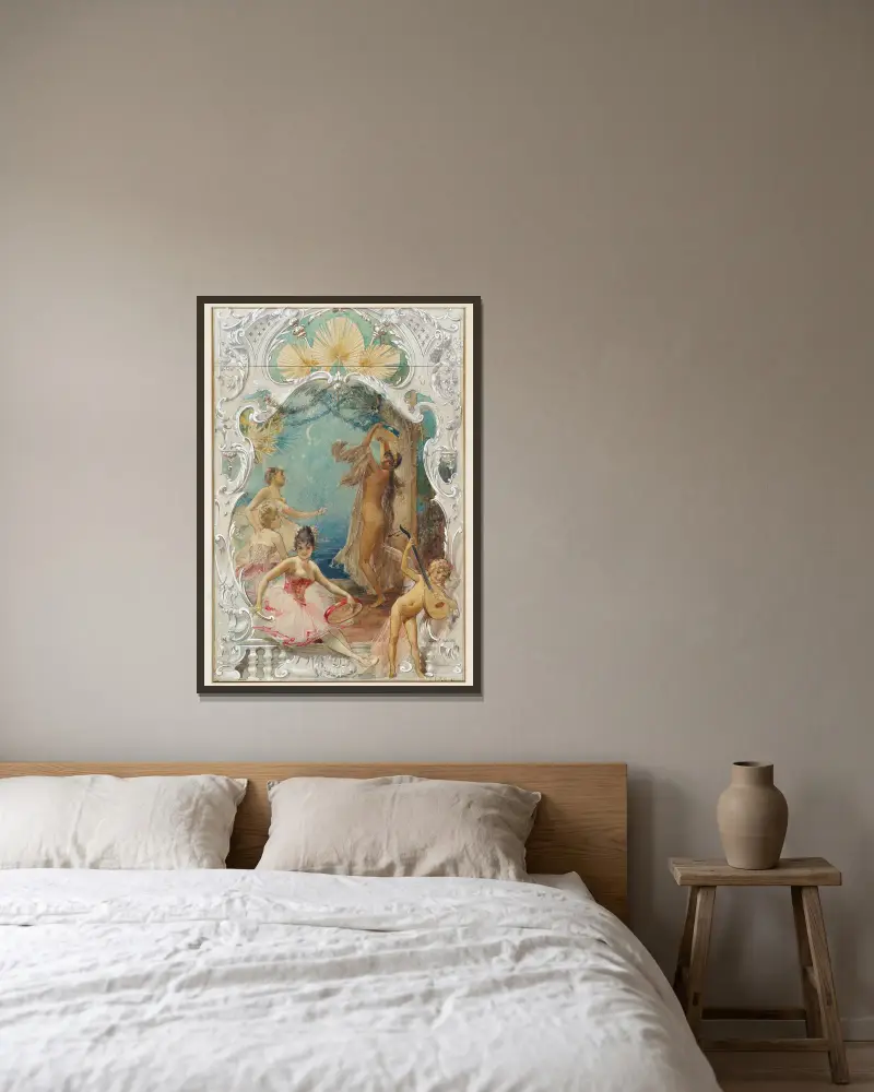 Tanz von Eduard Veith gerahmt an einer Wand