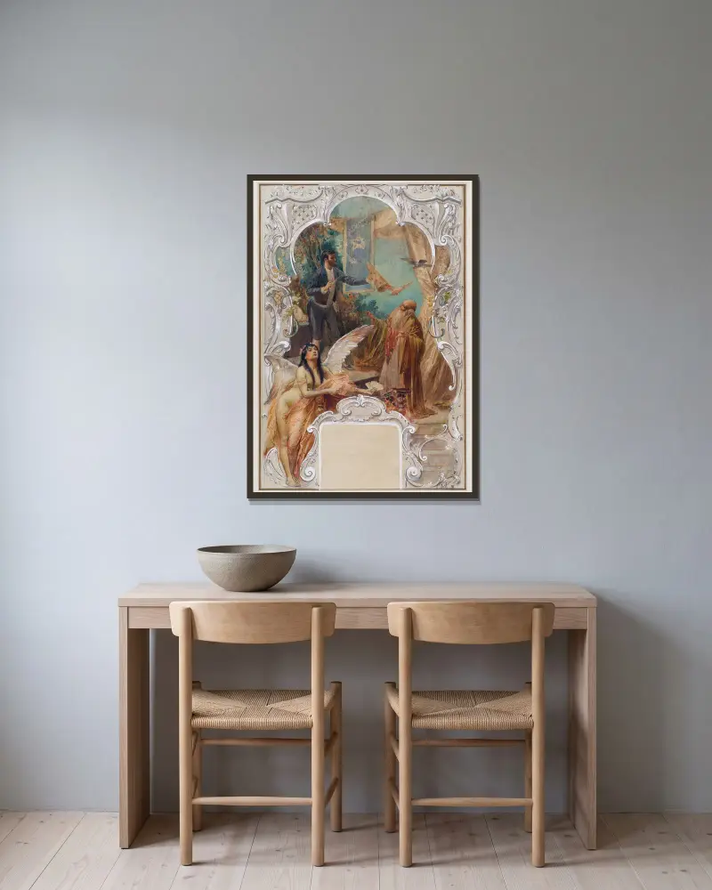 Kejklíř, Eduard Veith v rámu na stěně