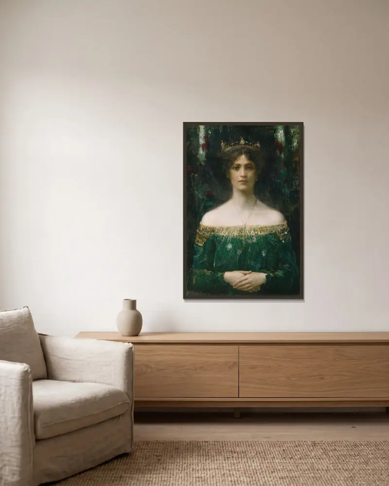 The King’s Daughter av Eduard Veith inramad på en vägg