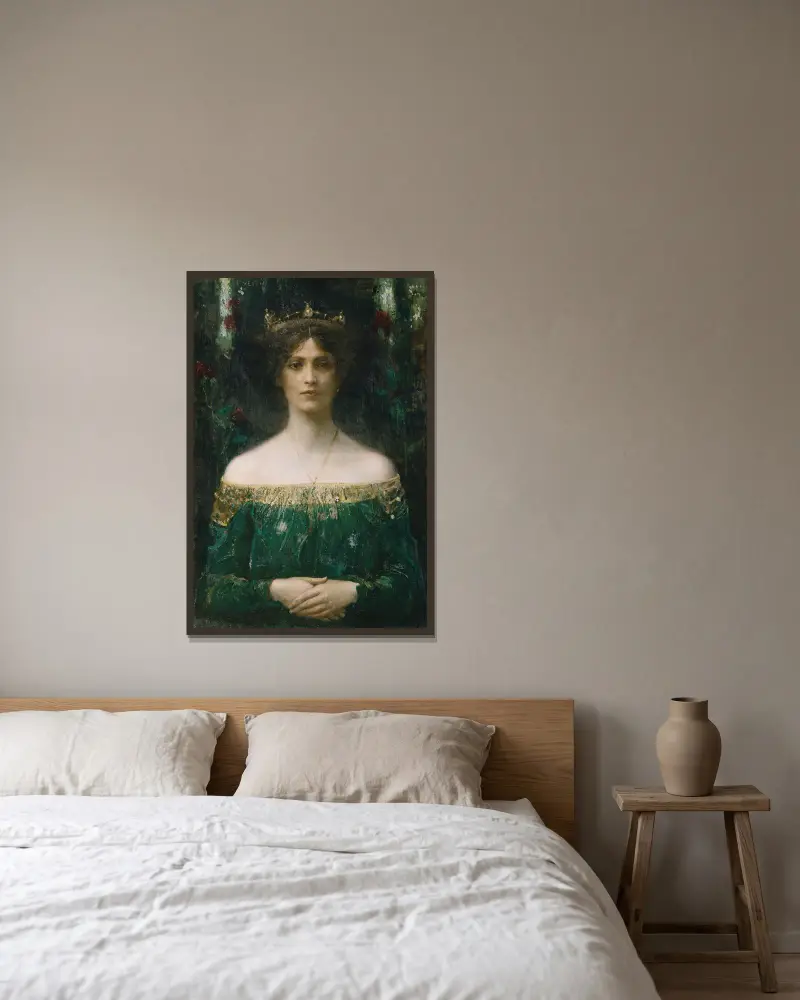 The King’s Daughter av Eduard Veith inramad på en vägg