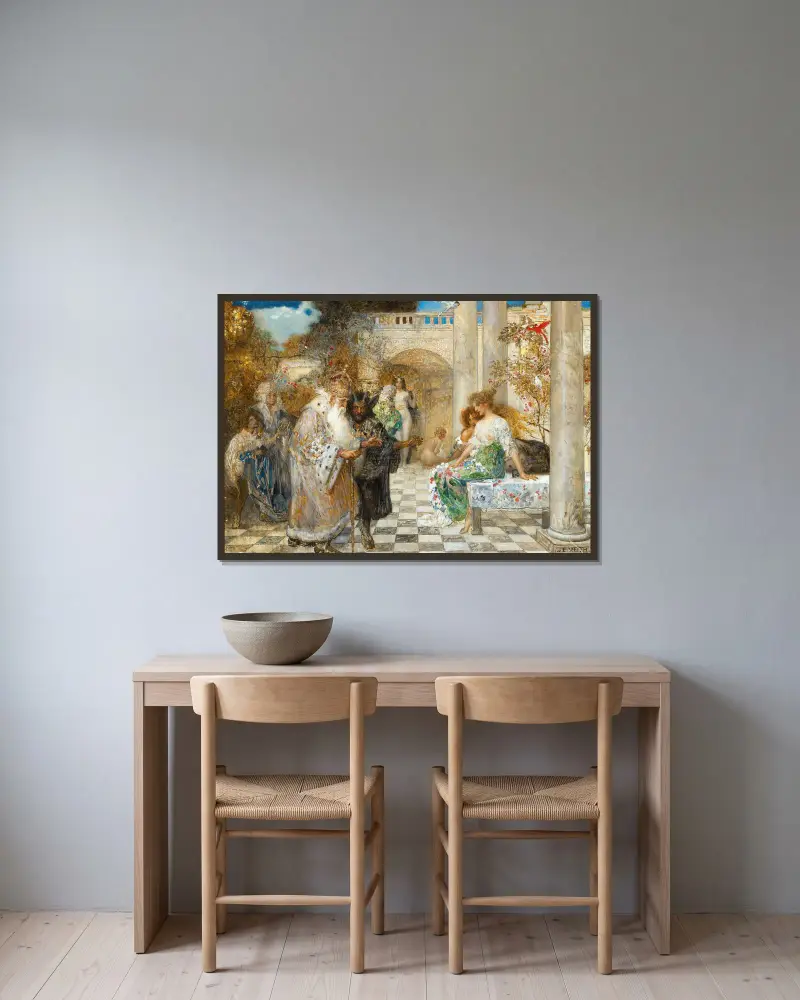 Umkehr zur Tugend von Eduard Veith gerahmt an einer Wand
