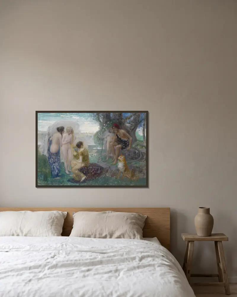 Urteil Des Paris av Eduard Veith inramad på en vägg
