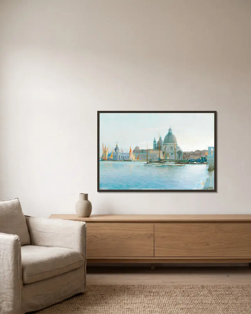 Venedig – Santa Maria della Salute av Eduard Veith inramad på en vägg