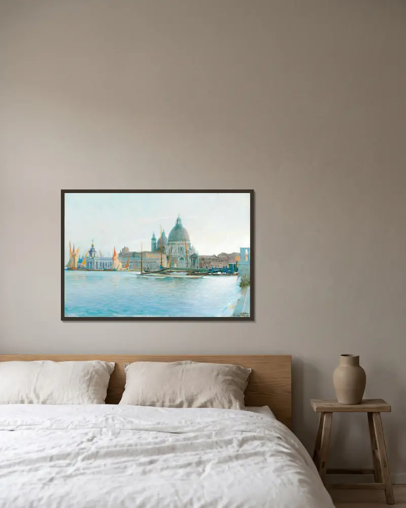 Venedig – Santa Maria della Salute av Eduard Veith inramad på en vägg