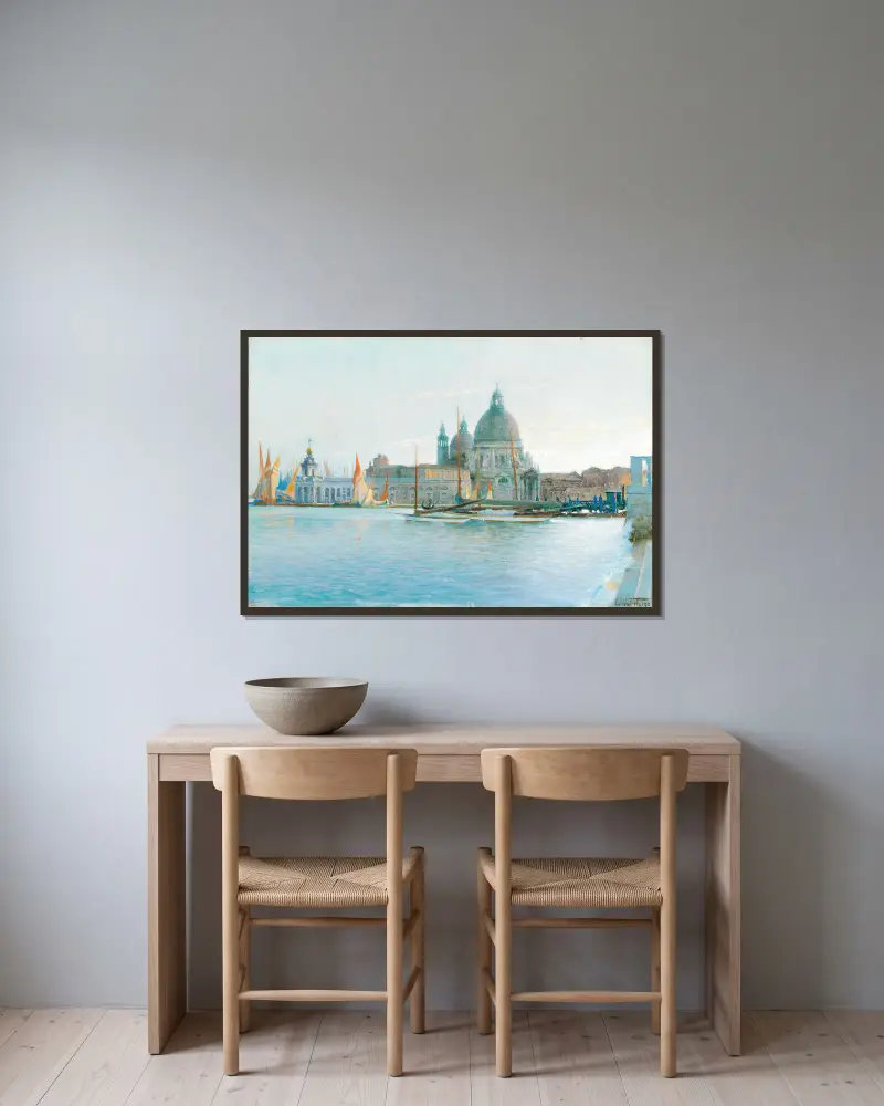 Venedig – Santa Maria della Salute av Eduard Veith inramad på en vägg