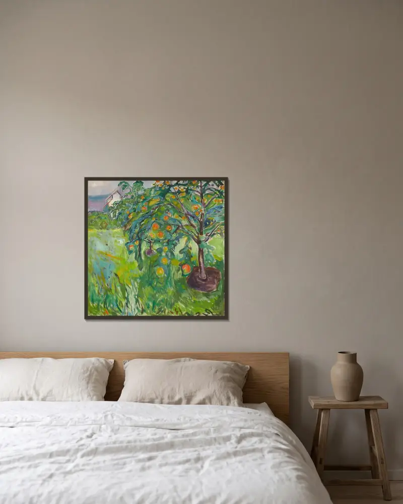 Jabłoń przy pracowni, Edvard Munch w ramie na ścianie