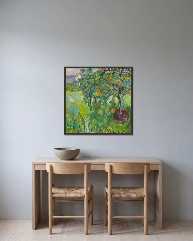 Jabłoń przy pracowni, Edvard Munch w ramie na ścianie