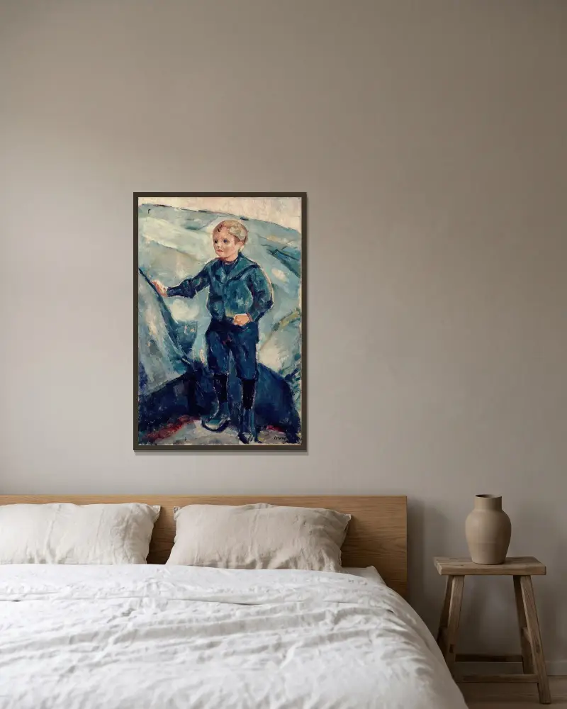 Chłopiec w błękicie, Edvard Munch w ramie na ścianie