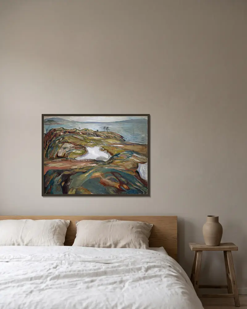 Pobřežní krajina, Edvard Munch v rámu na stěně